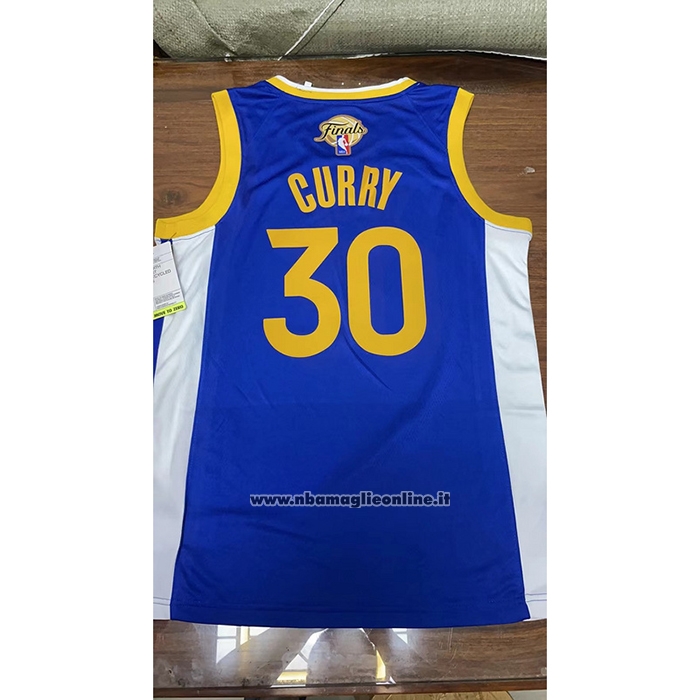 Maglia Golden State Warriors Stephen Curry #30 Icon 2022 NBA Finals Blu
